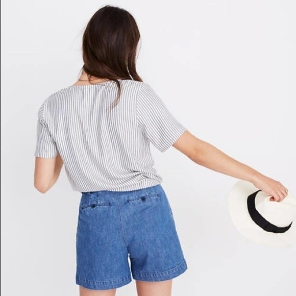 Madewell Novel Tie-Front Top in Stripe - XS - Picture 8 of 8